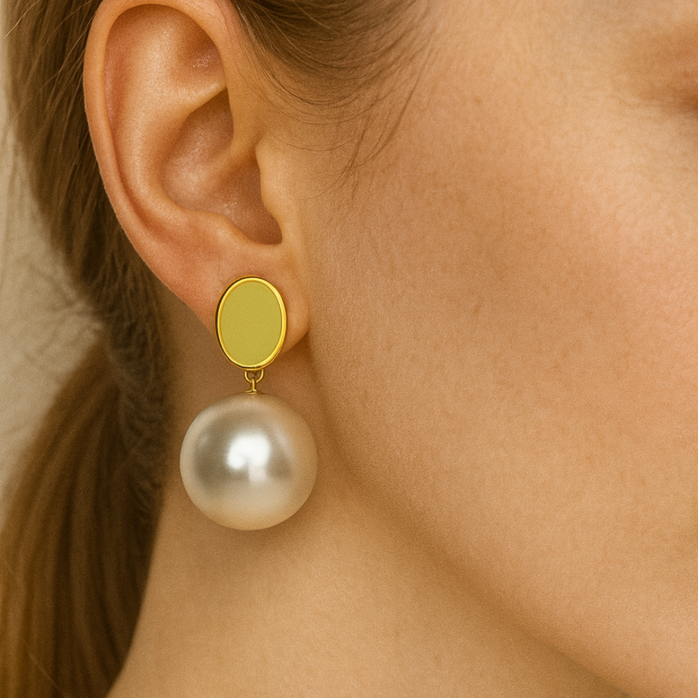 Premium Gold-Plated Pearl Drop Earrings for Women & Girls