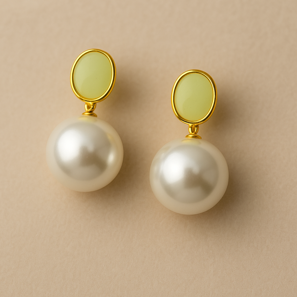 Premium Gold-Plated Pearl Drop Earrings for Women & Girls